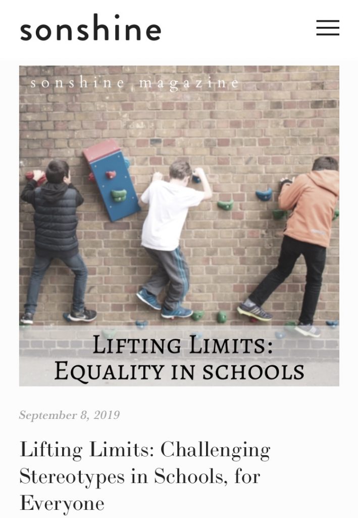 Screenshot of blog on Sonshine magazine website